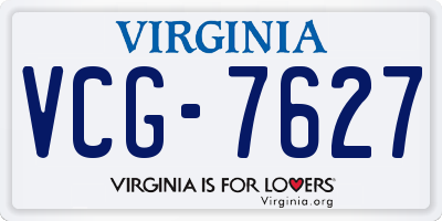 VA license plate VCG7627
