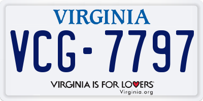 VA license plate VCG7797