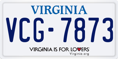 VA license plate VCG7873