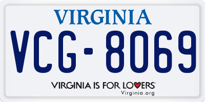 VA license plate VCG8069