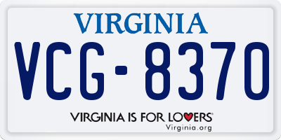 VA license plate VCG8370