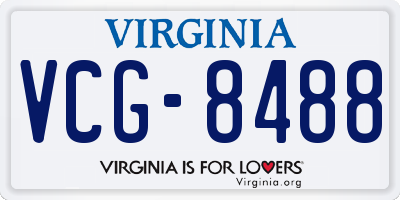 VA license plate VCG8488