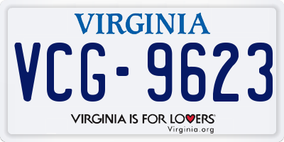 VA license plate VCG9623