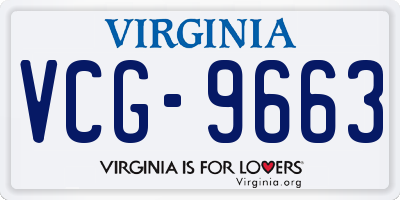 VA license plate VCG9663
