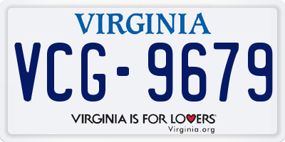 VA license plate VCG9679