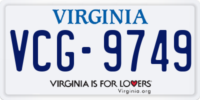 VA license plate VCG9749