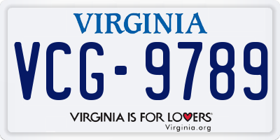 VA license plate VCG9789