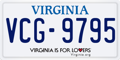 VA license plate VCG9795