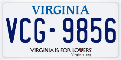 VA license plate VCG9856