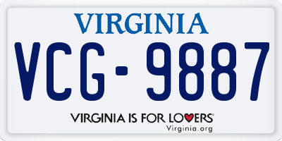 VA license plate VCG9887
