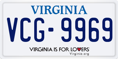 VA license plate VCG9969