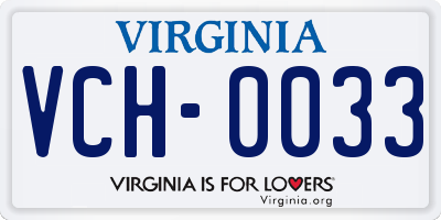VA license plate VCH0033