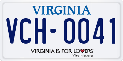 VA license plate VCH0041