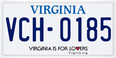 VA license plate VCH0185