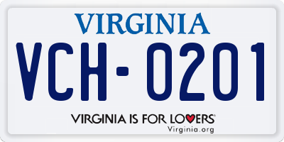 VA license plate VCH0201