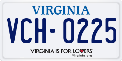 VA license plate VCH0225