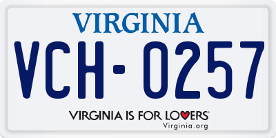 VA license plate VCH0257