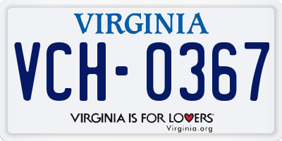 VA license plate VCH0367