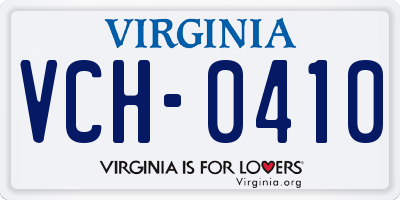VA license plate VCH0410