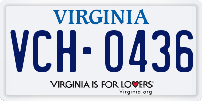 VA license plate VCH0436
