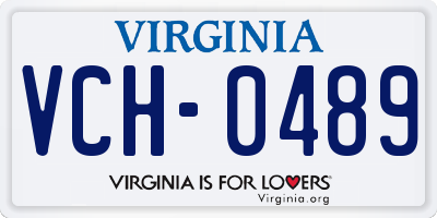 VA license plate VCH0489