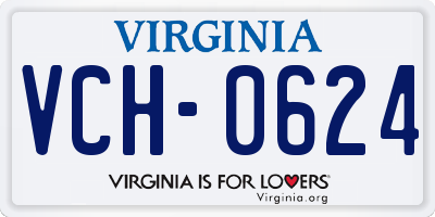 VA license plate VCH0624
