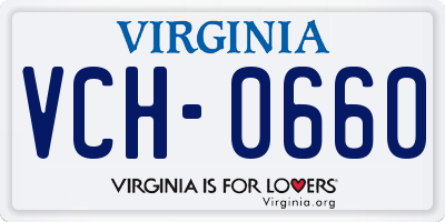 VA license plate VCH0660