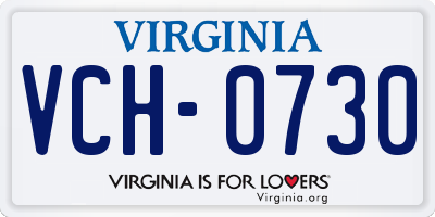VA license plate VCH0730
