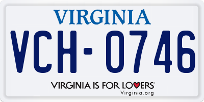 VA license plate VCH0746