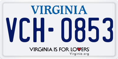 VA license plate VCH0853