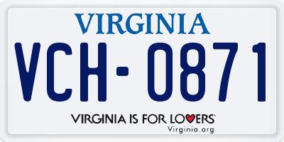 VA license plate VCH0871