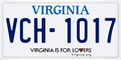 VA license plate VCH1017