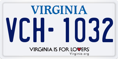 VA license plate VCH1032