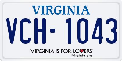 VA license plate VCH1043