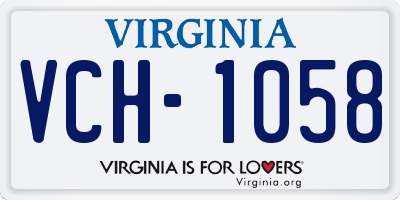 VA license plate VCH1058
