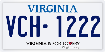 VA license plate VCH1222