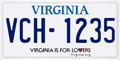 VA license plate VCH1235