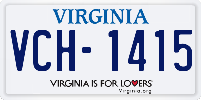 VA license plate VCH1415