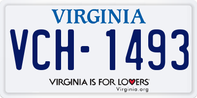 VA license plate VCH1493