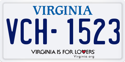 VA license plate VCH1523