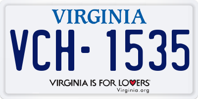 VA license plate VCH1535