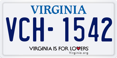 VA license plate VCH1542