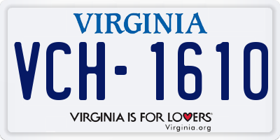 VA license plate VCH1610