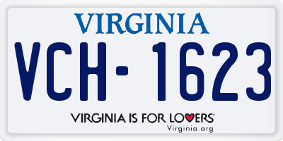VA license plate VCH1623