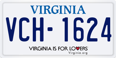 VA license plate VCH1624