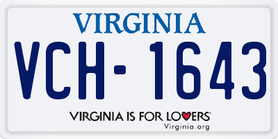 VA license plate VCH1643