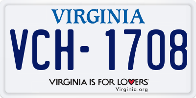 VA license plate VCH1708