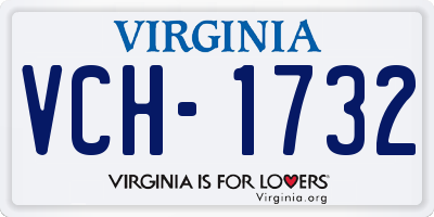 VA license plate VCH1732