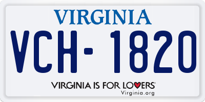 VA license plate VCH1820