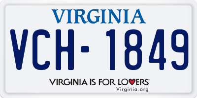 VA license plate VCH1849